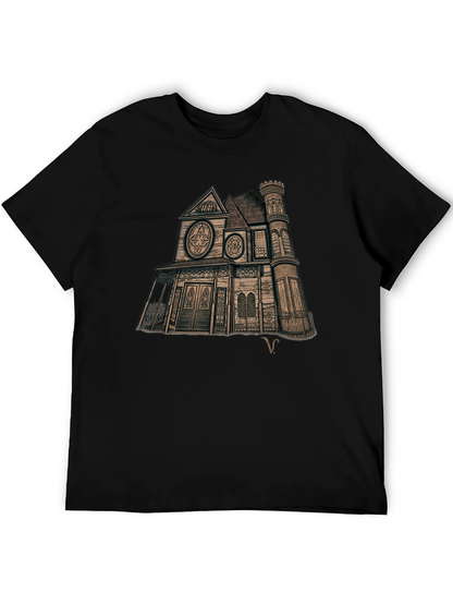 Haunted House Graphic Tee - Unique Design