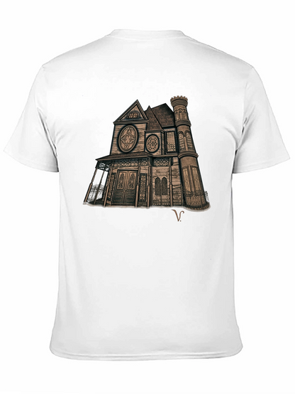 Haunted House Graphic Tee - Unique Design