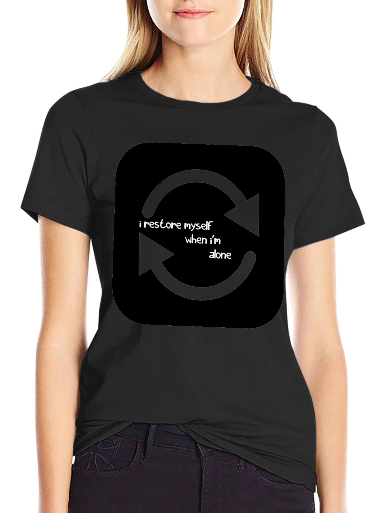 I Restore Myself When Im Alone Black T-Shirt