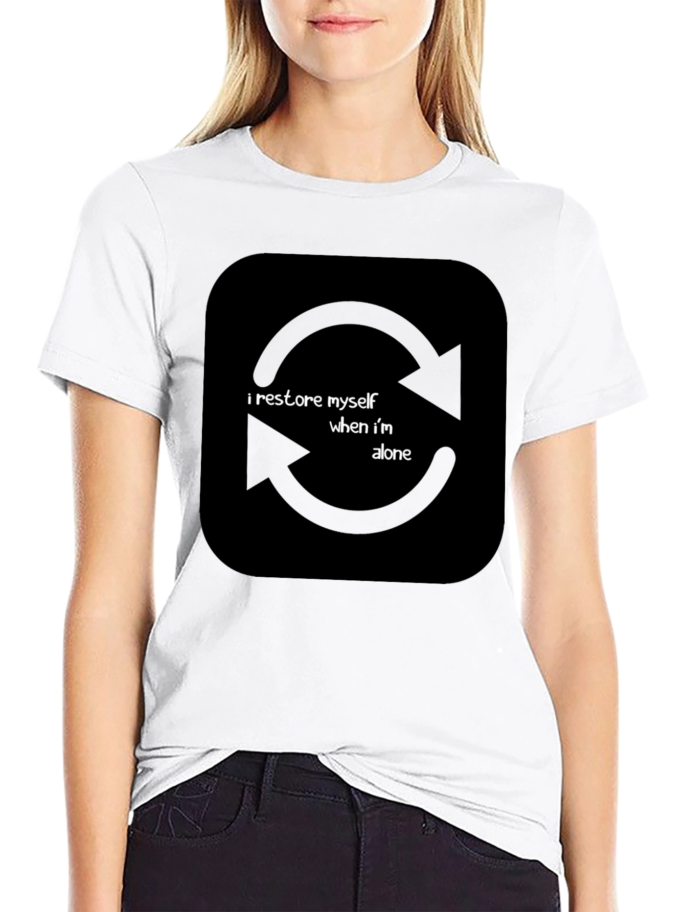 I Restore Myself When Im Alone Black T-Shirt