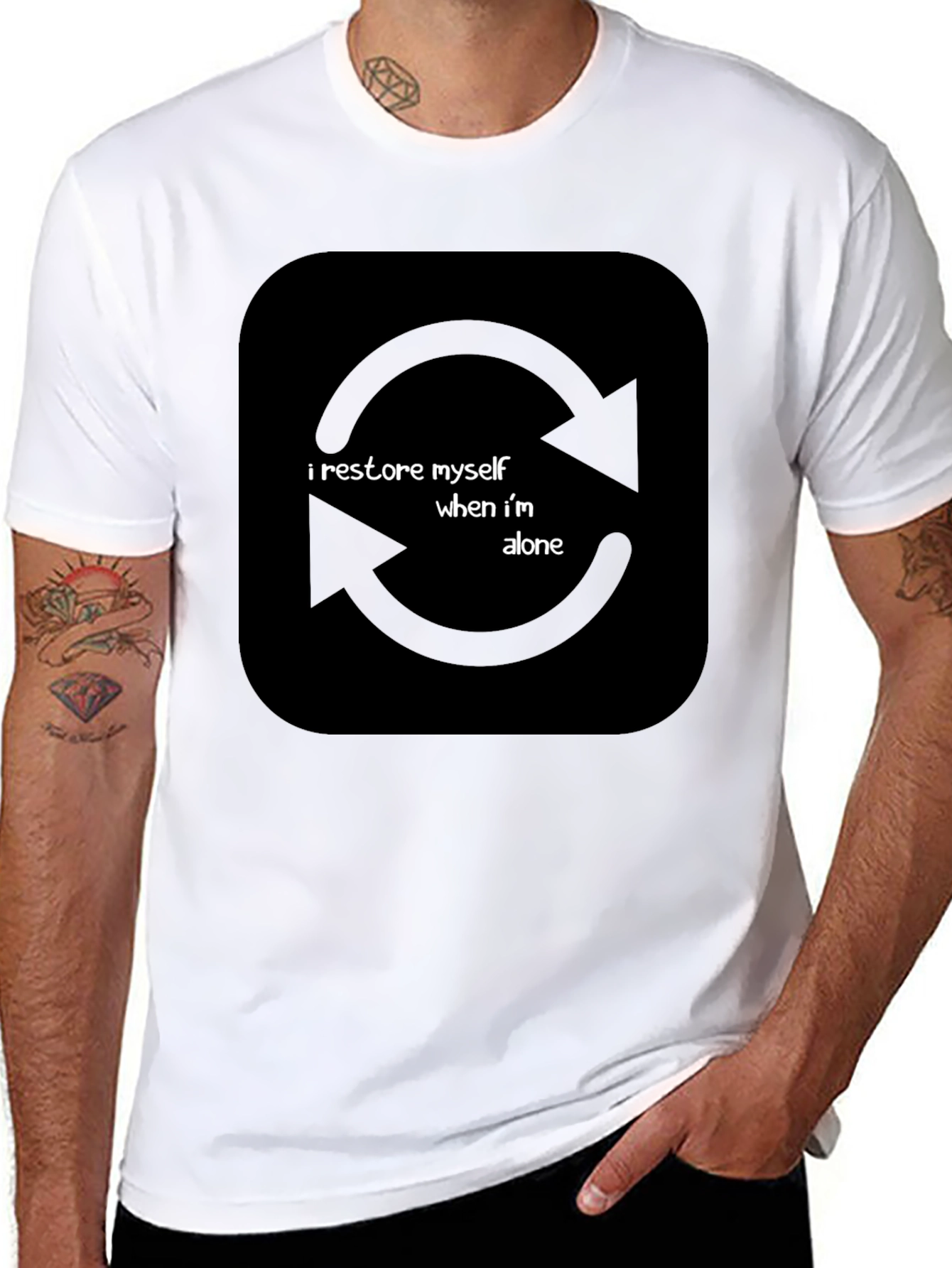 I Restore Myself When Im Alone Black T-Shirt