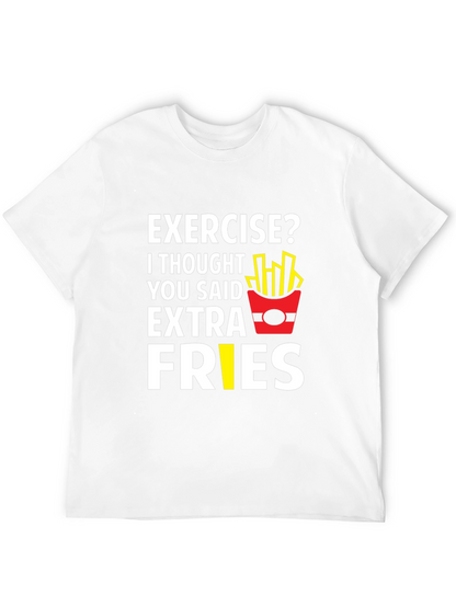 Funny Exercise Extra Fries Graphic T-Shirt