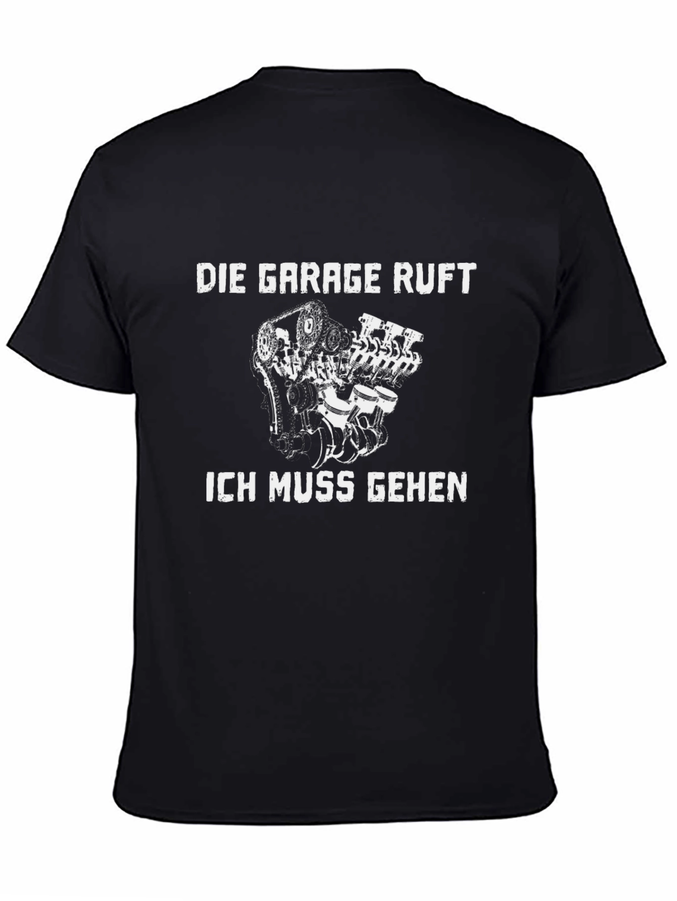 Die Garage Ruft Graphic T-Shirt - Black