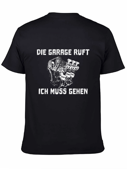 Die Garage Ruft Graphic T-Shirt - Black