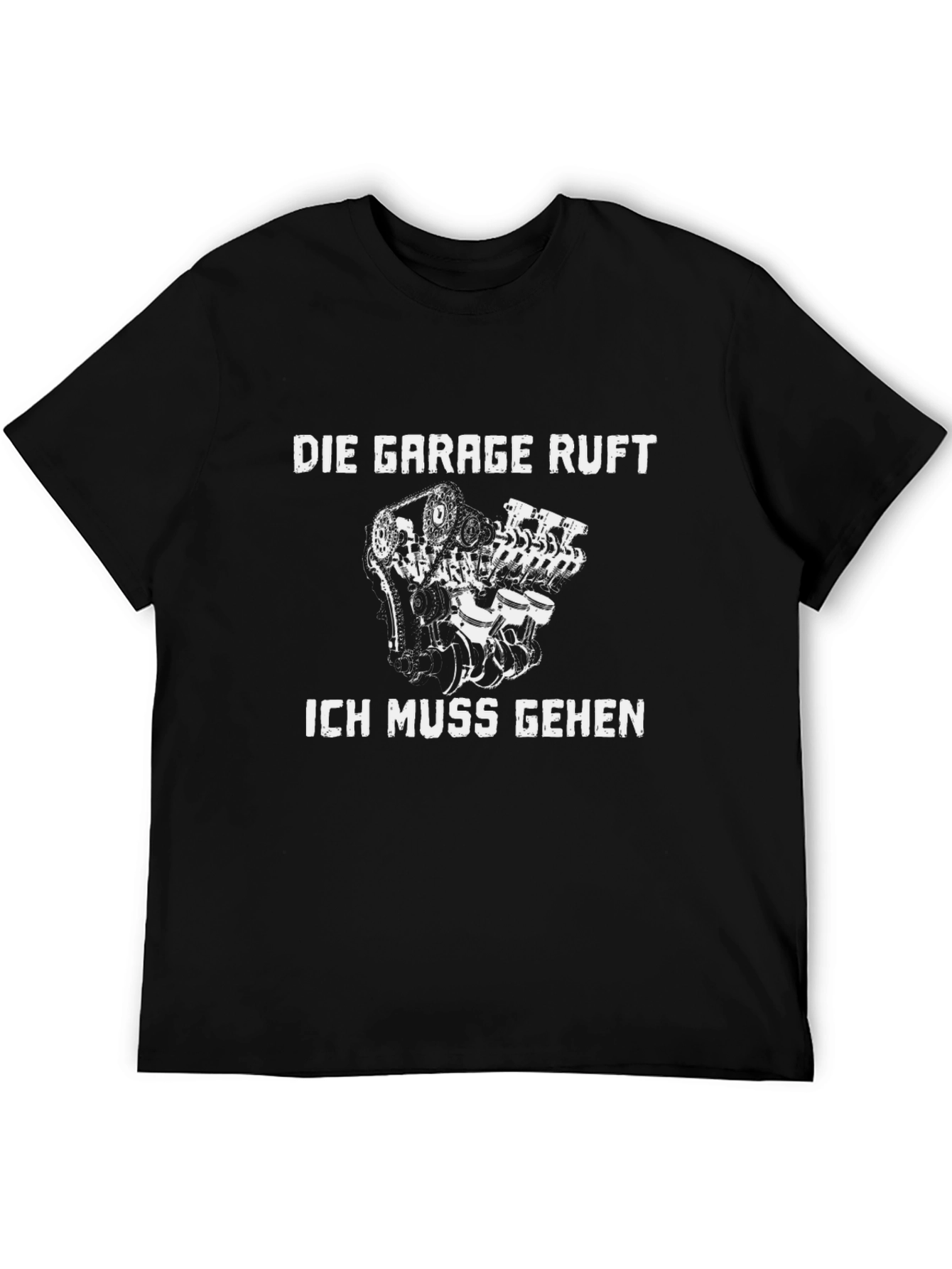 Die Garage Ruft Graphic T-Shirt - Black