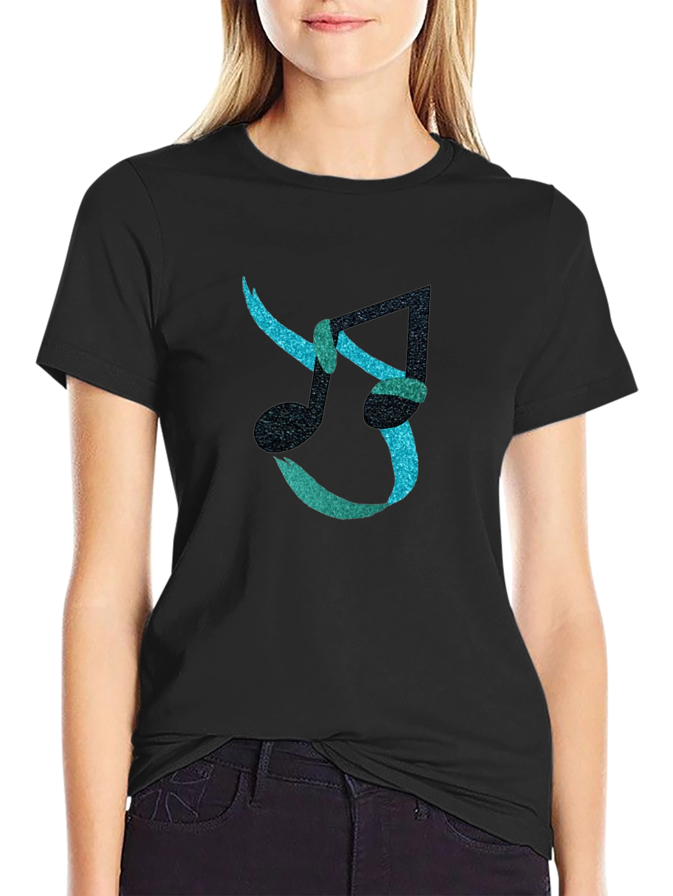 Stylish Music Note Graphic T-Shirt