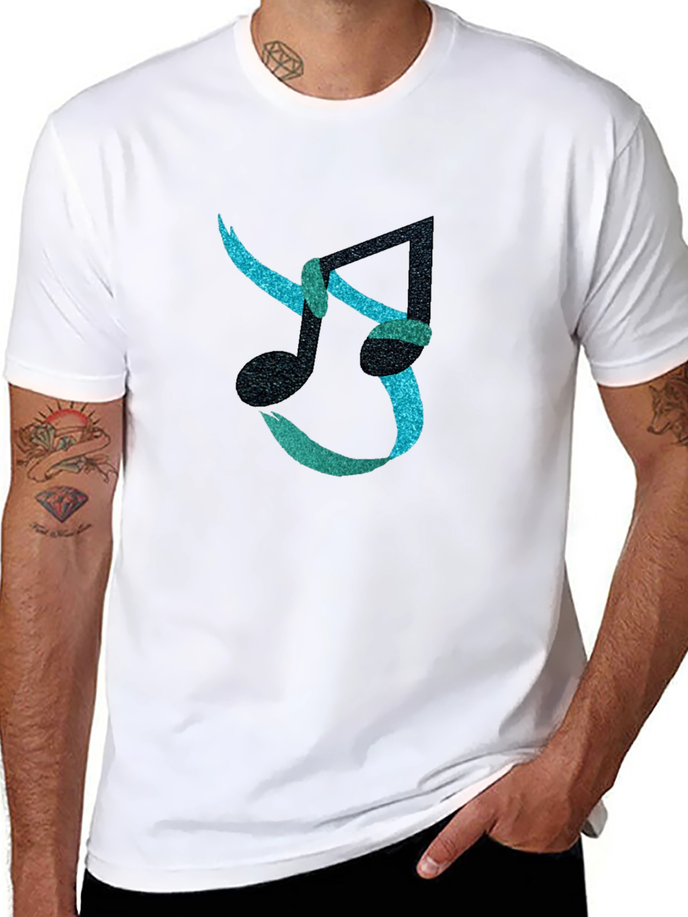 Stylish Music Note Graphic T-Shirt
