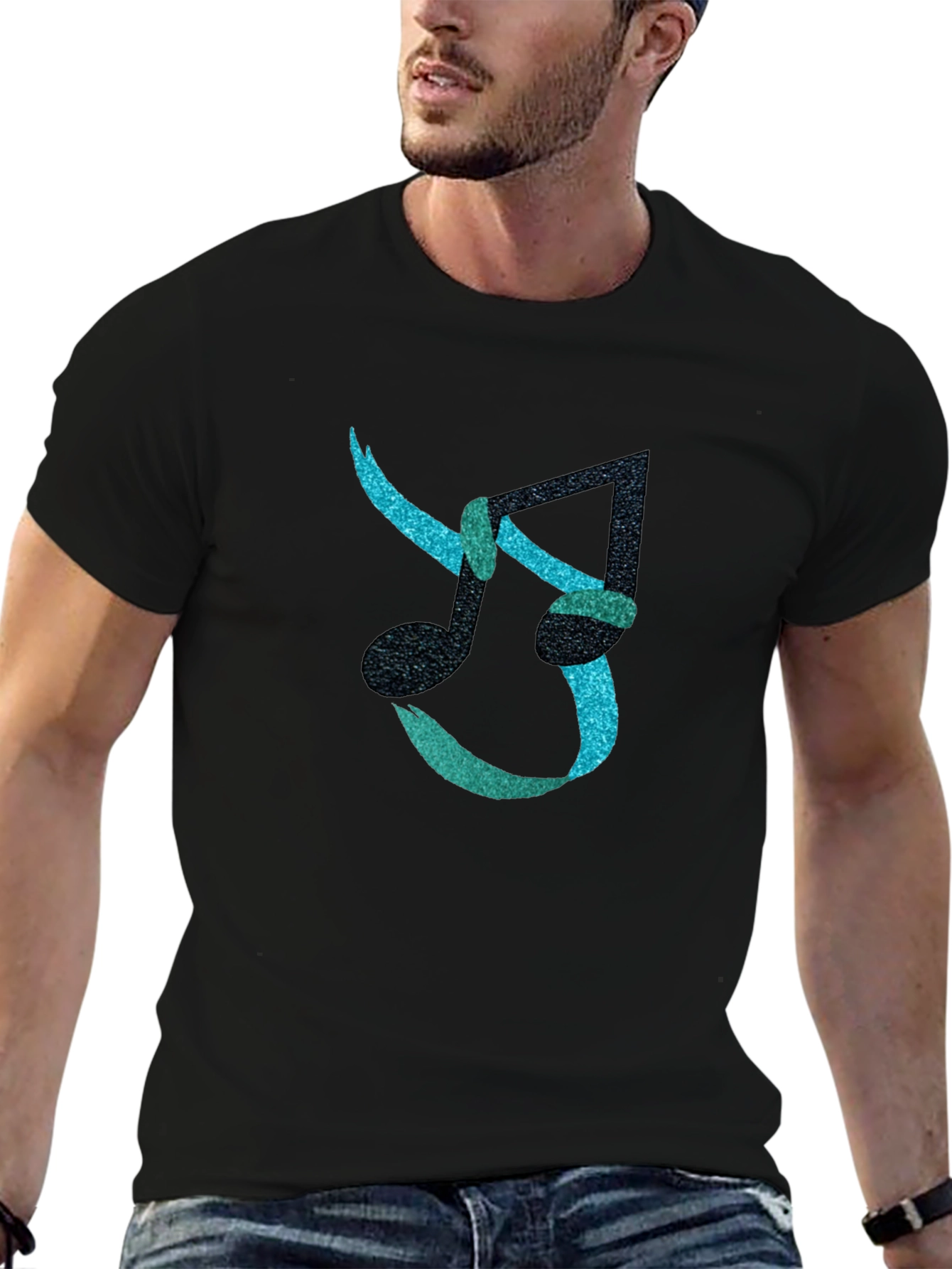 Stylish Music Note Graphic T-Shirt