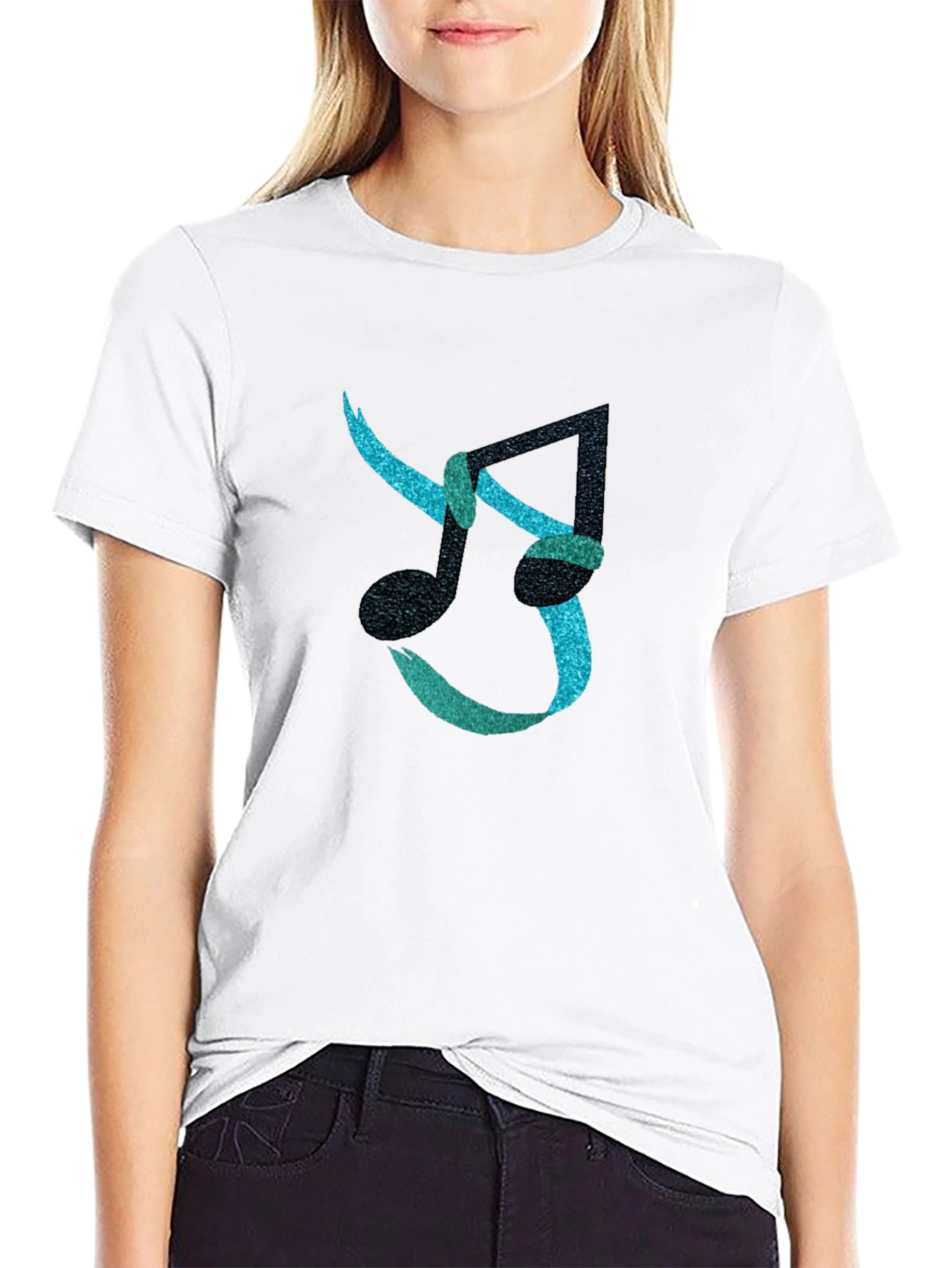 Stylish Music Note Graphic T-Shirt