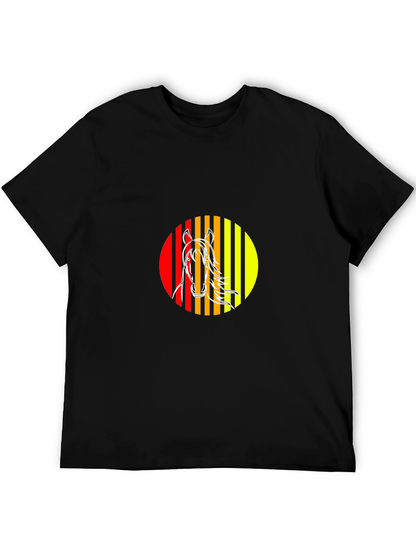 Horse Graphic Tee - Stylish Mens Black T-Shirt