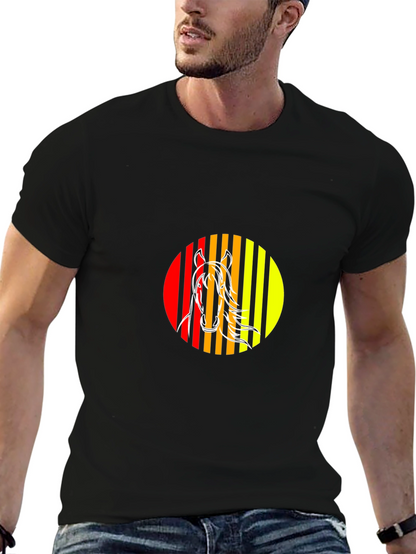 Horse Graphic Tee - Stylish Mens Black T-Shirt