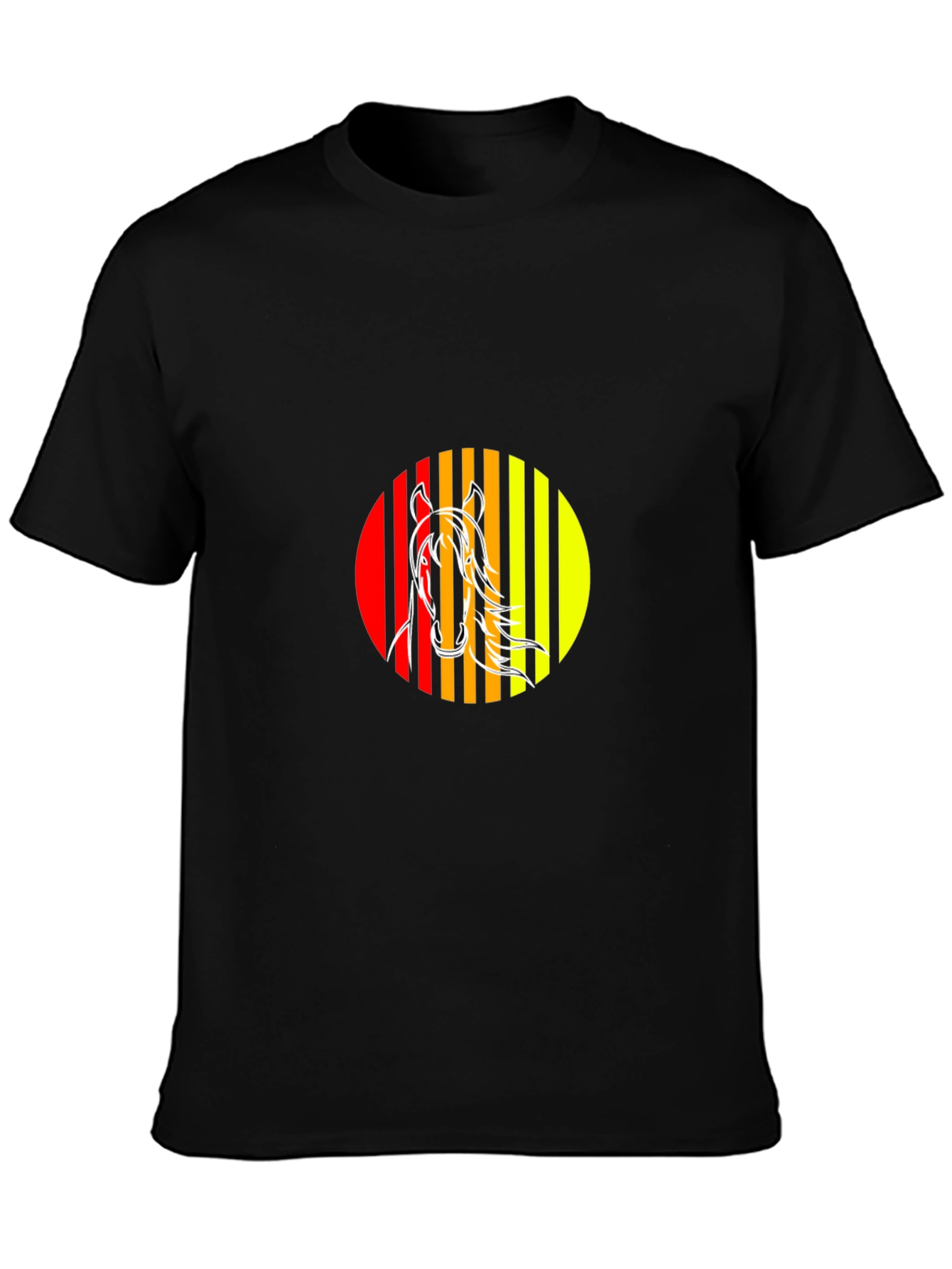 Horse Graphic Tee - Stylish Mens Black T-Shirt