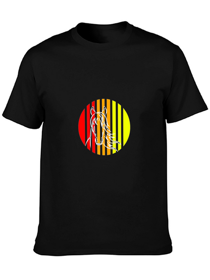 Horse Graphic Tee - Stylish Mens Black T-Shirt