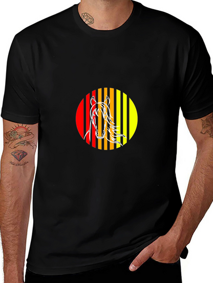 Horse Graphic Tee - Stylish Mens Black T-Shirt