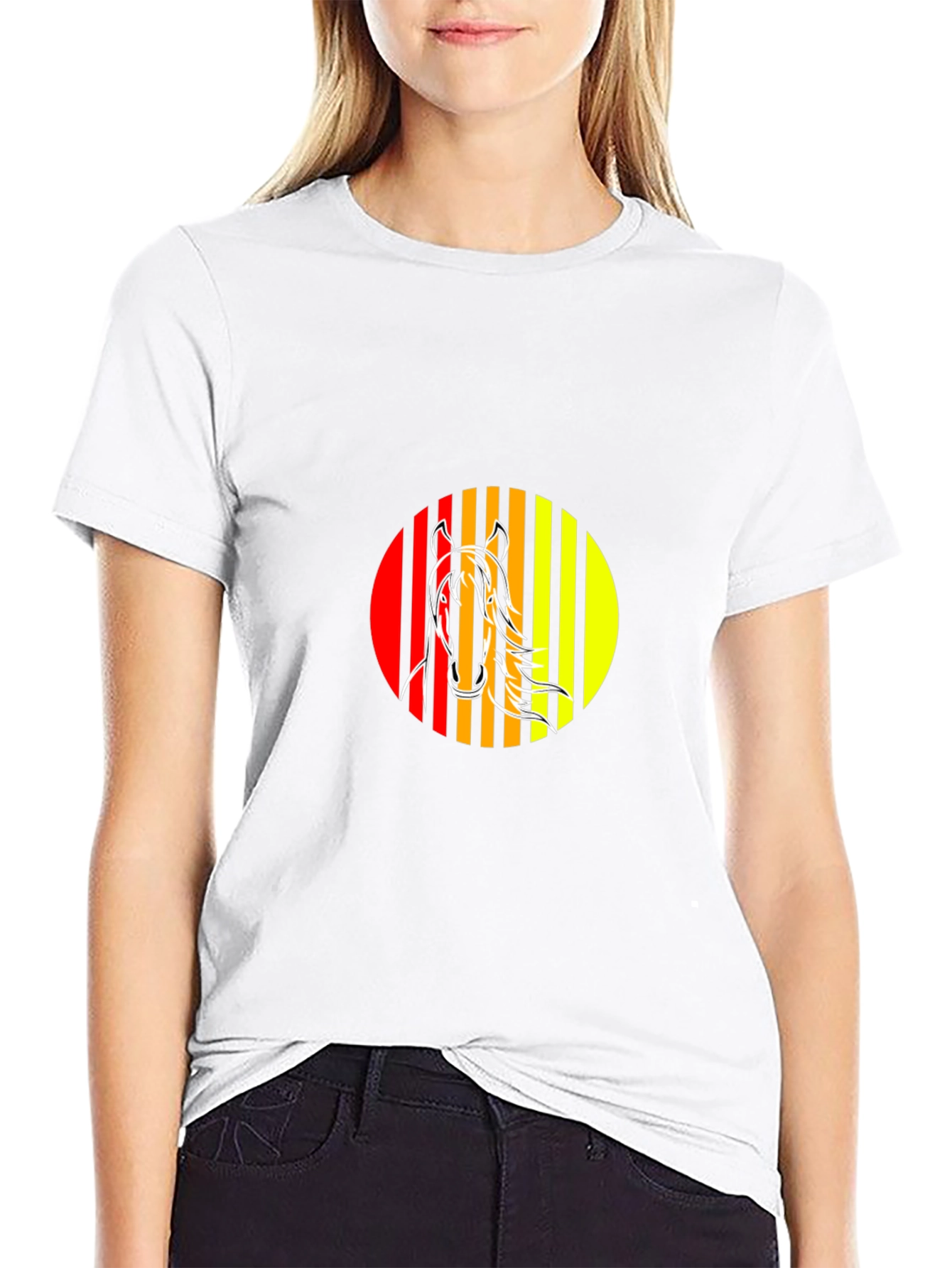 Horse Graphic Tee - Stylish Mens Black T-Shirt