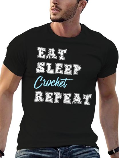 Eat Sleep Crochet Repeat T-Shirt