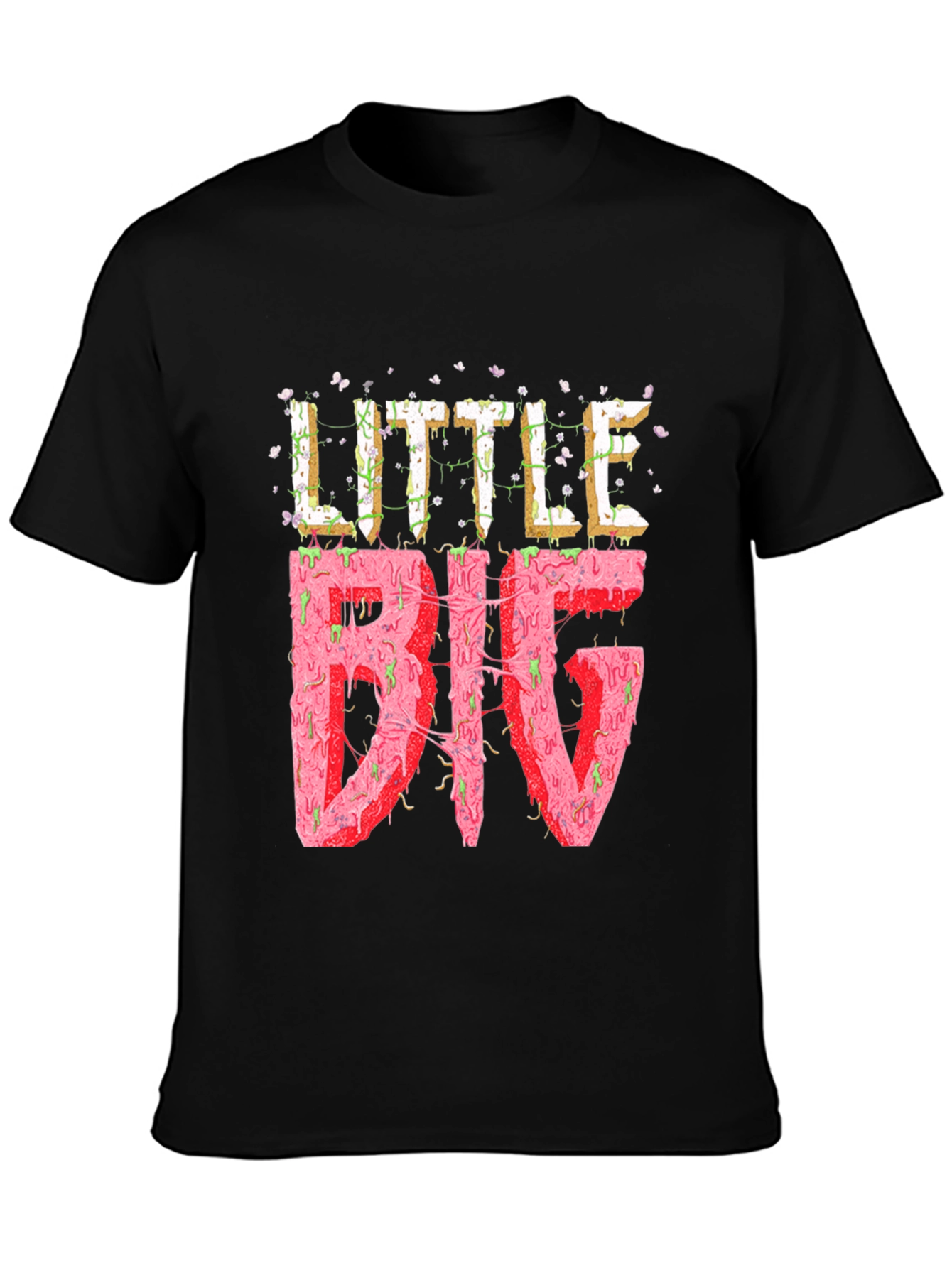 Little Big Graphic Tee - Black Cotton T-Shirt