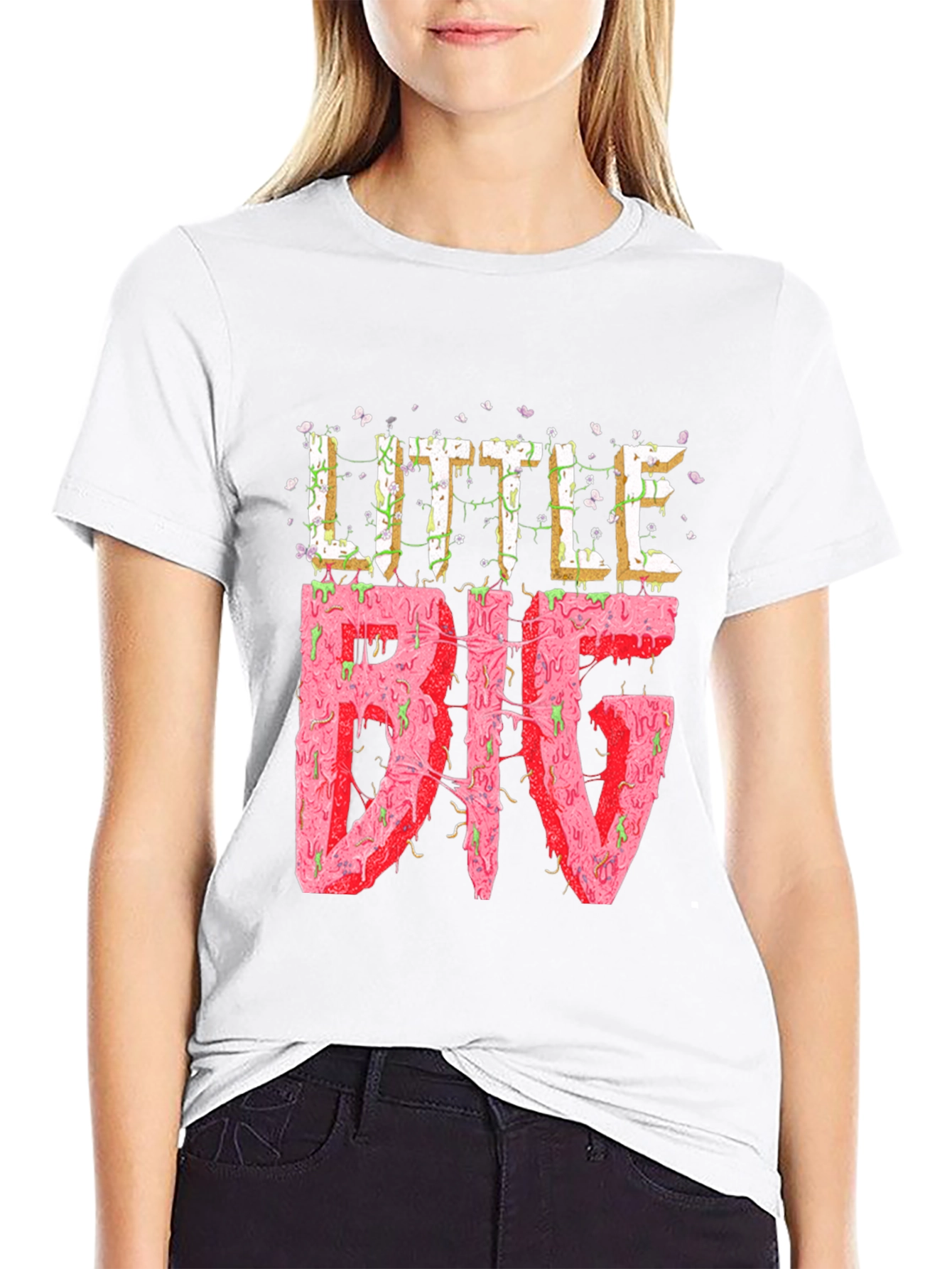 Little Big Graphic Tee - Black Cotton T-Shirt