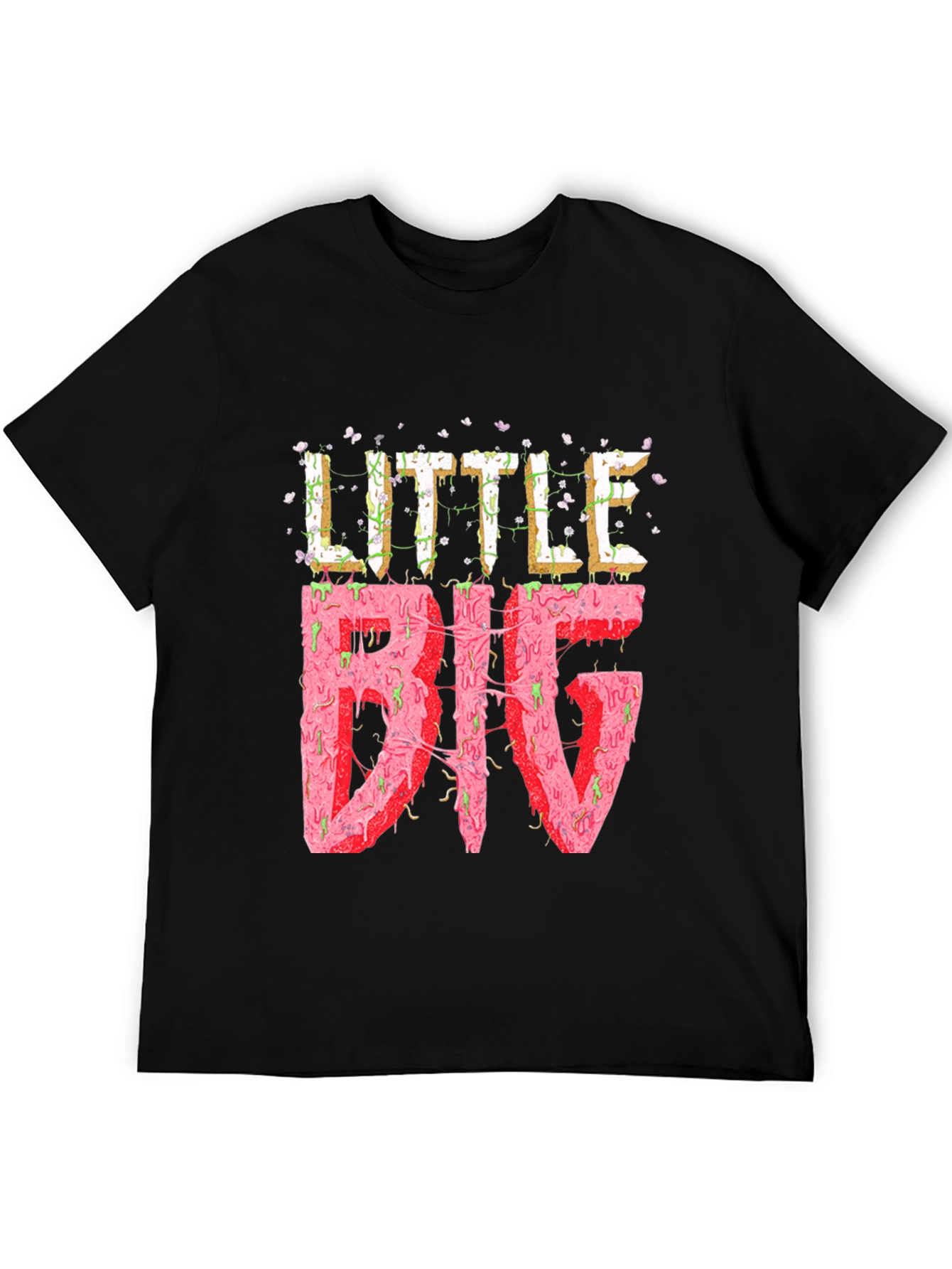 Little Big Graphic Tee - Black Cotton T-Shirt