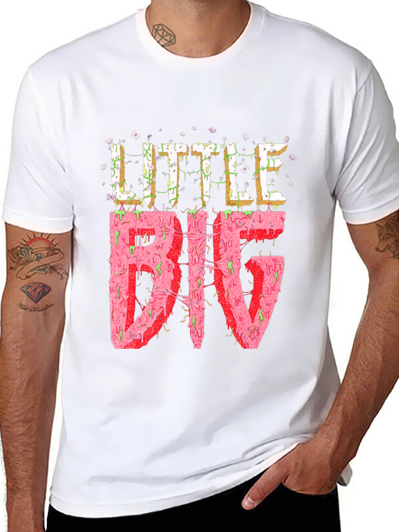 Little Big Graphic Tee - Black Cotton T-Shirt