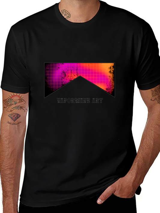 Vaporwave Art Black Tee - Retro Style