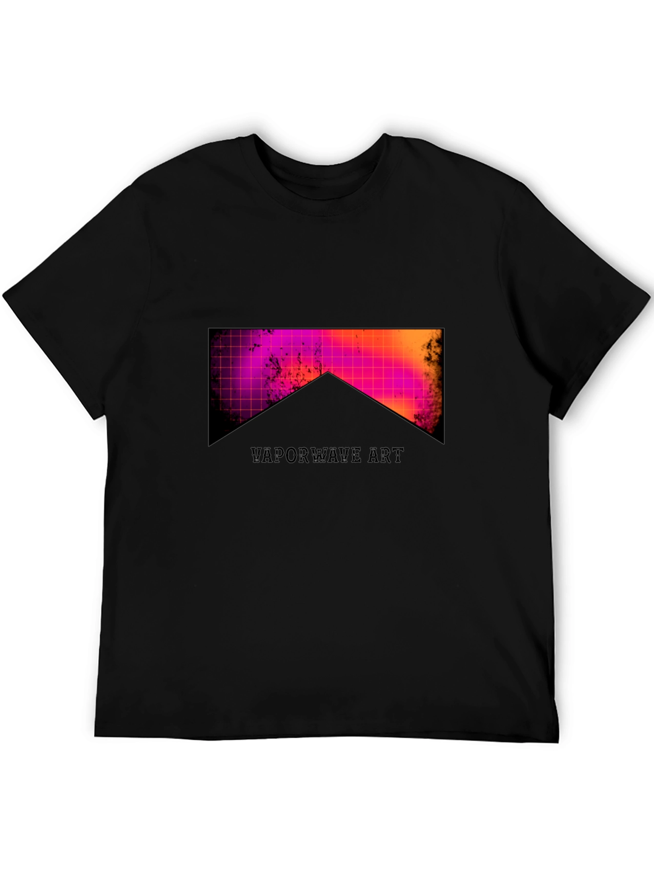 Vaporwave Art Black Tee - Retro Style