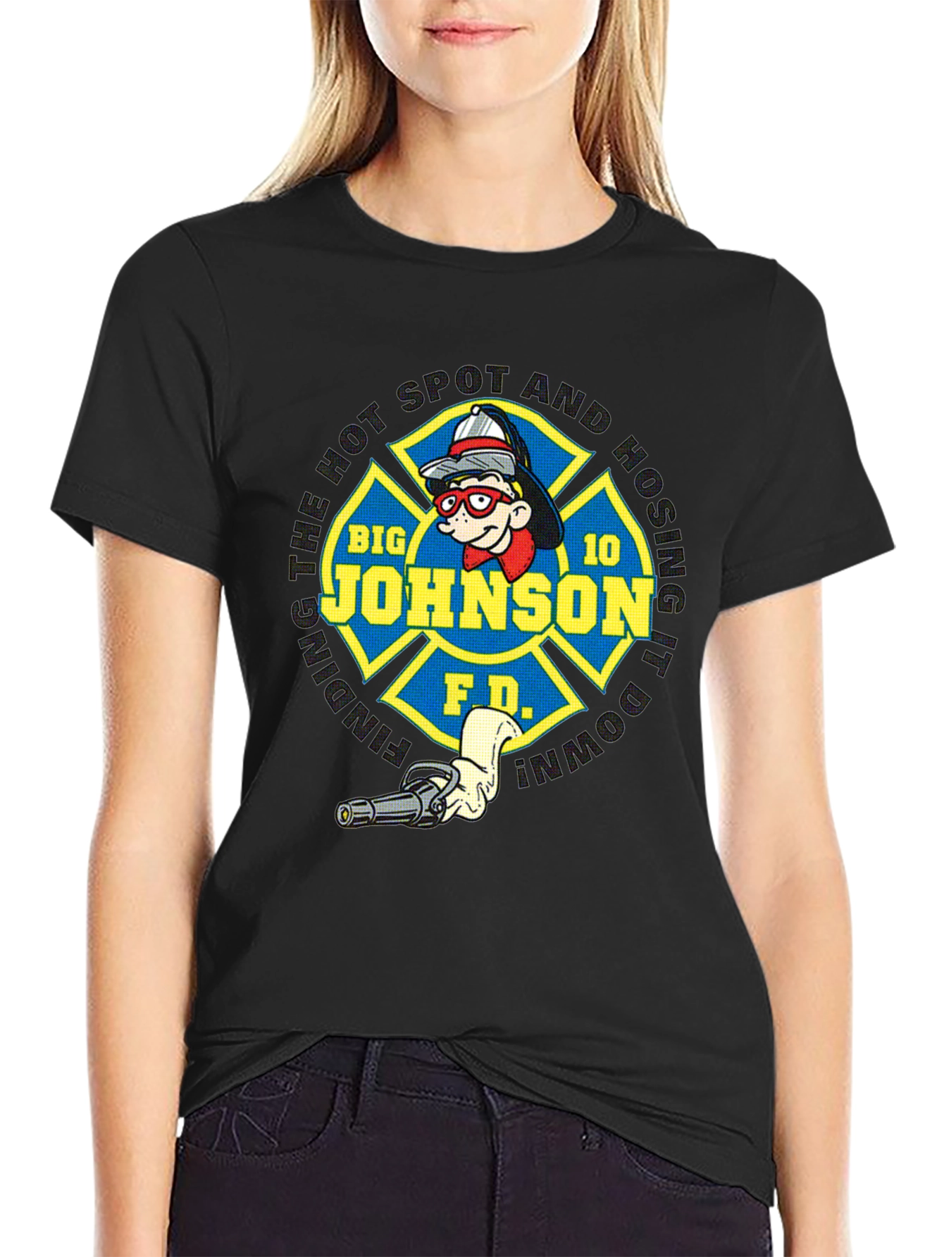 Big Johnson Fire Department Black T-Shirt