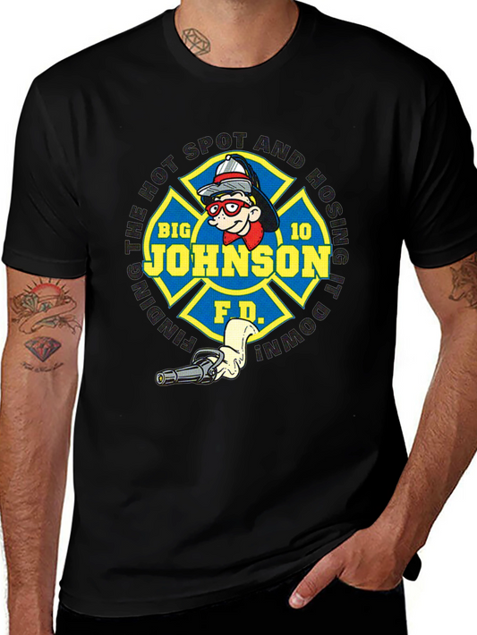 Big Johnson Fire Department Black T-Shirt