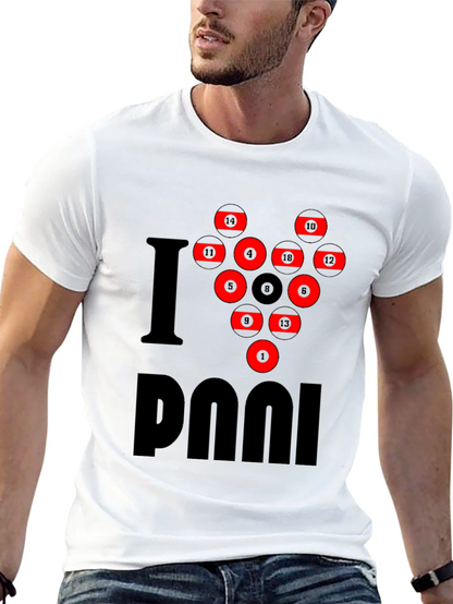 I Love Pool T-Shirt - Billiards Rack Graphic Tee