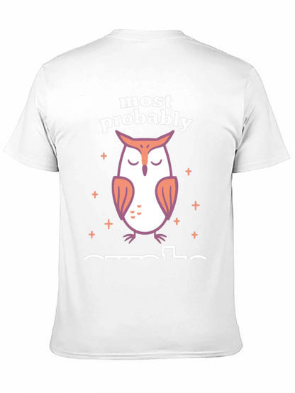 Most Probably Asleep Owl Graphic T-Shirt