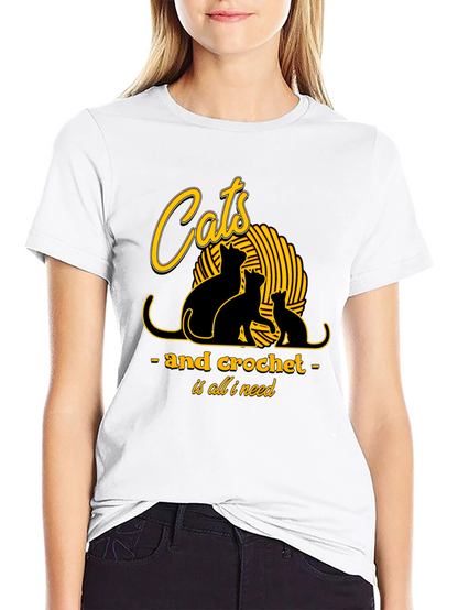 Cats and Crochet T-Shirt - Knit Lover Tee