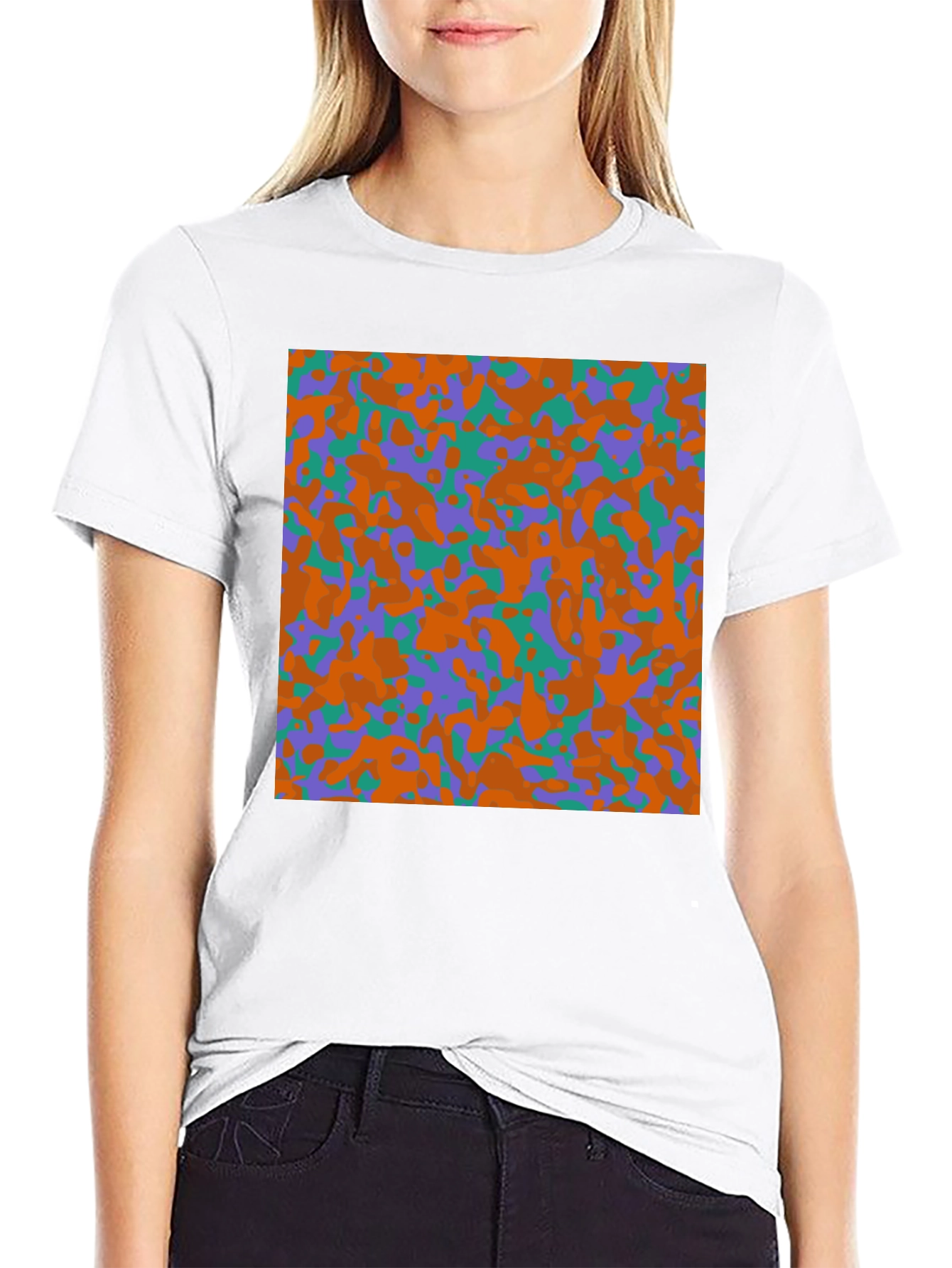 Camouflage Pattern Black T-Shirt