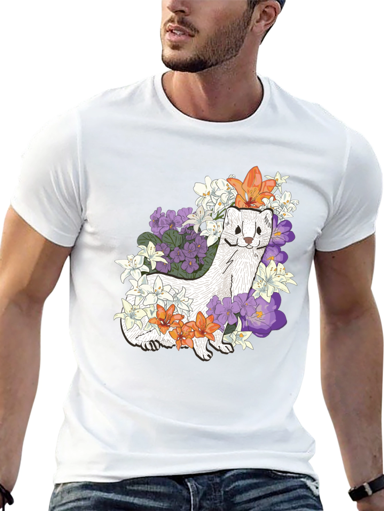 Floral Ferret Graphic Tee