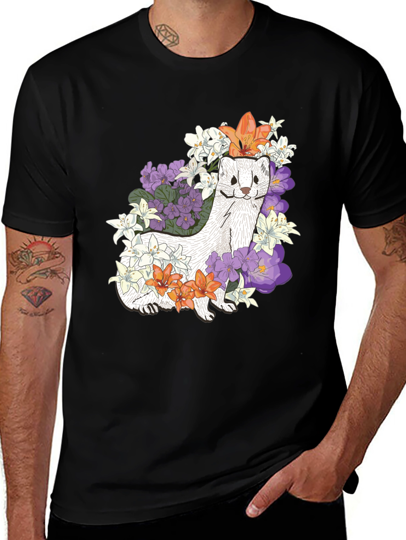 Floral Ferret Graphic Tee