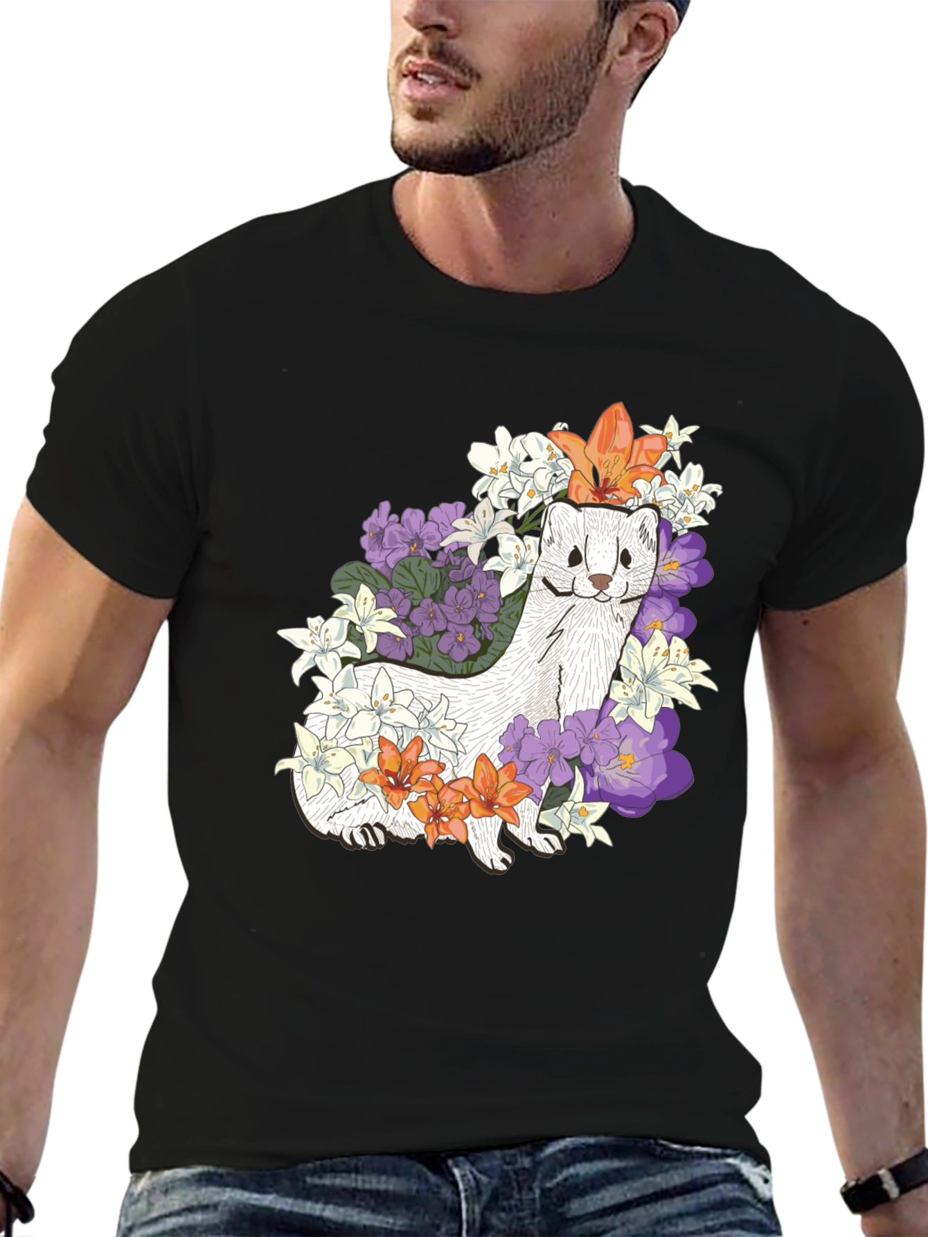 Floral Ferret Graphic Tee