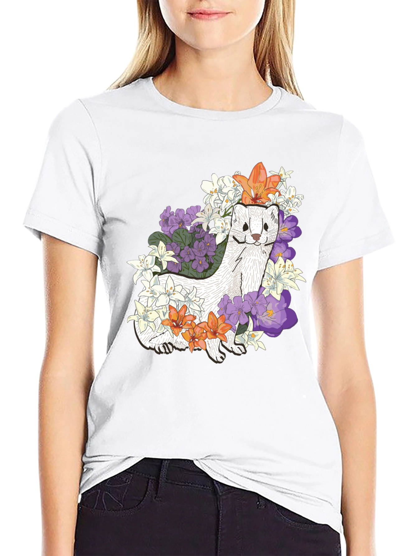 Floral Ferret Graphic Tee
