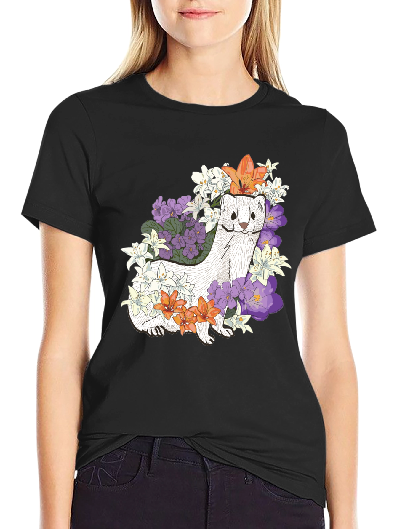 Floral Ferret Graphic Tee