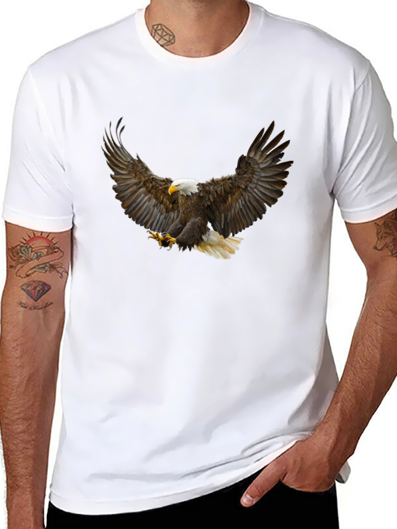 Bald Eagle Graphic T-Shirt - Mens Black Tee