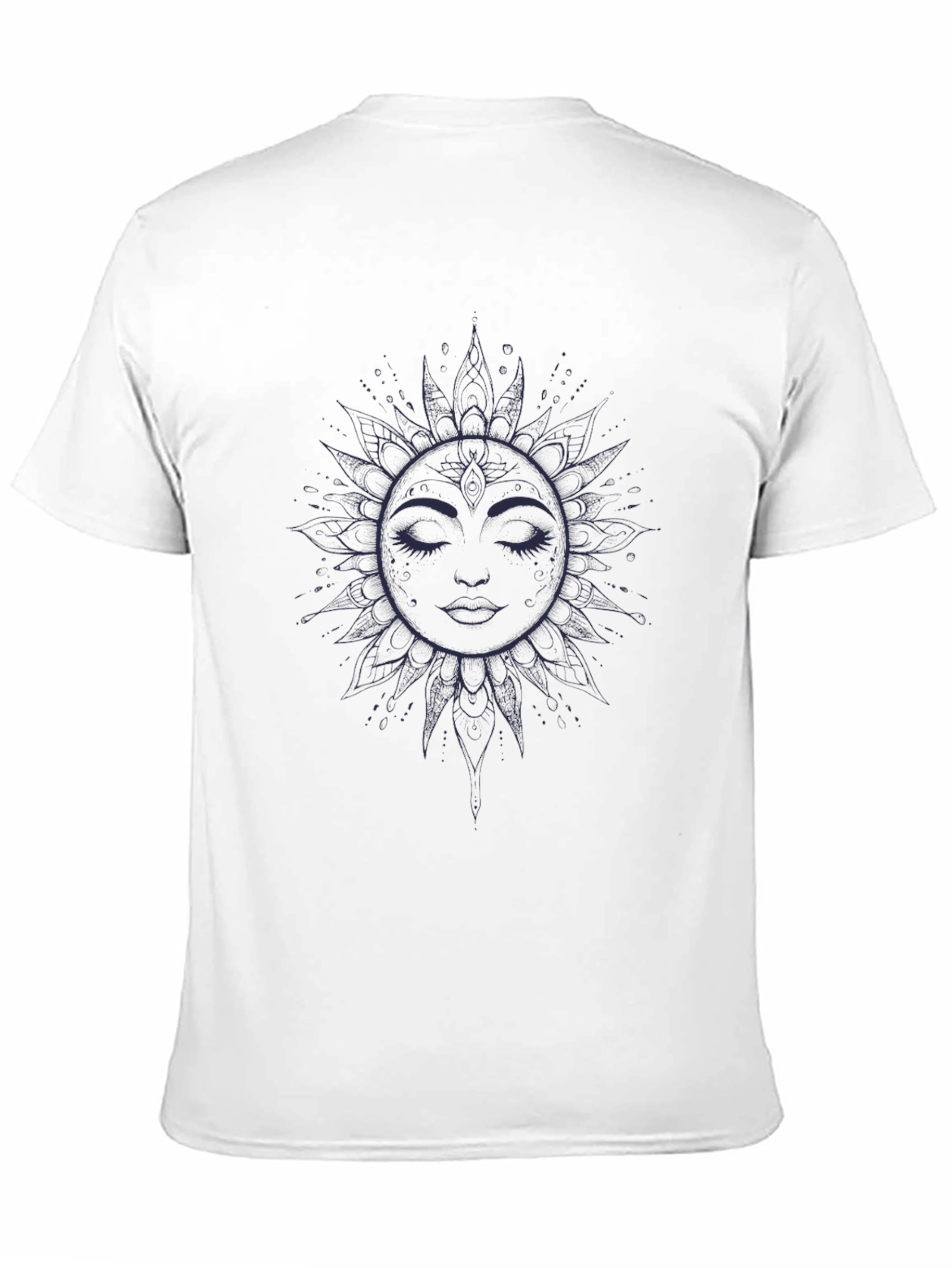 Celestial Sun Face Graphic Tee - Unisex Black T-Shirt