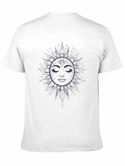 Celestial Sun Face Graphic Tee - Unisex Black T-Shirt