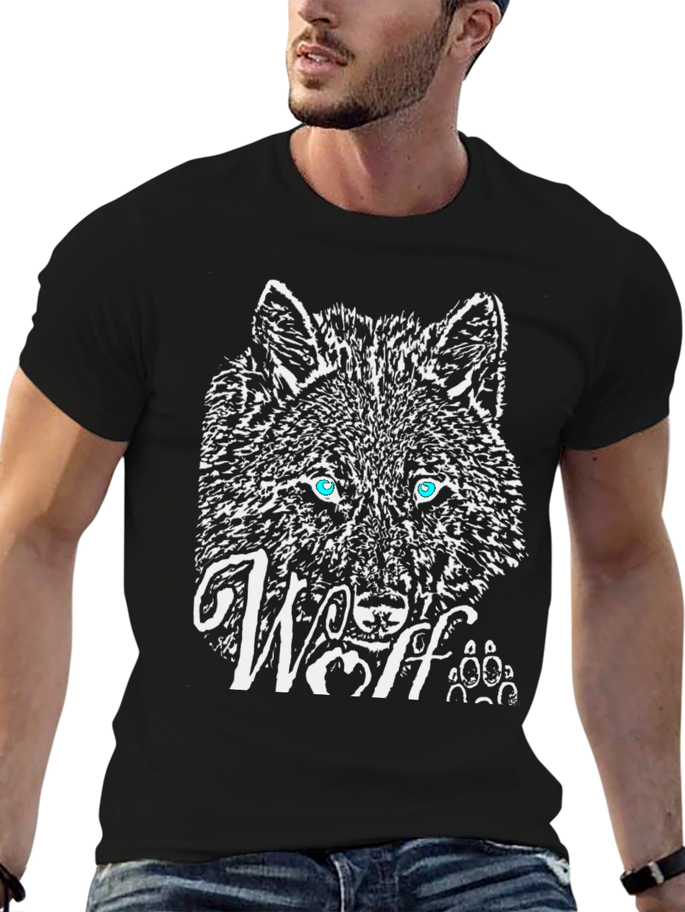 Wolf Graphic T-Shirt - Black Cotton Tee