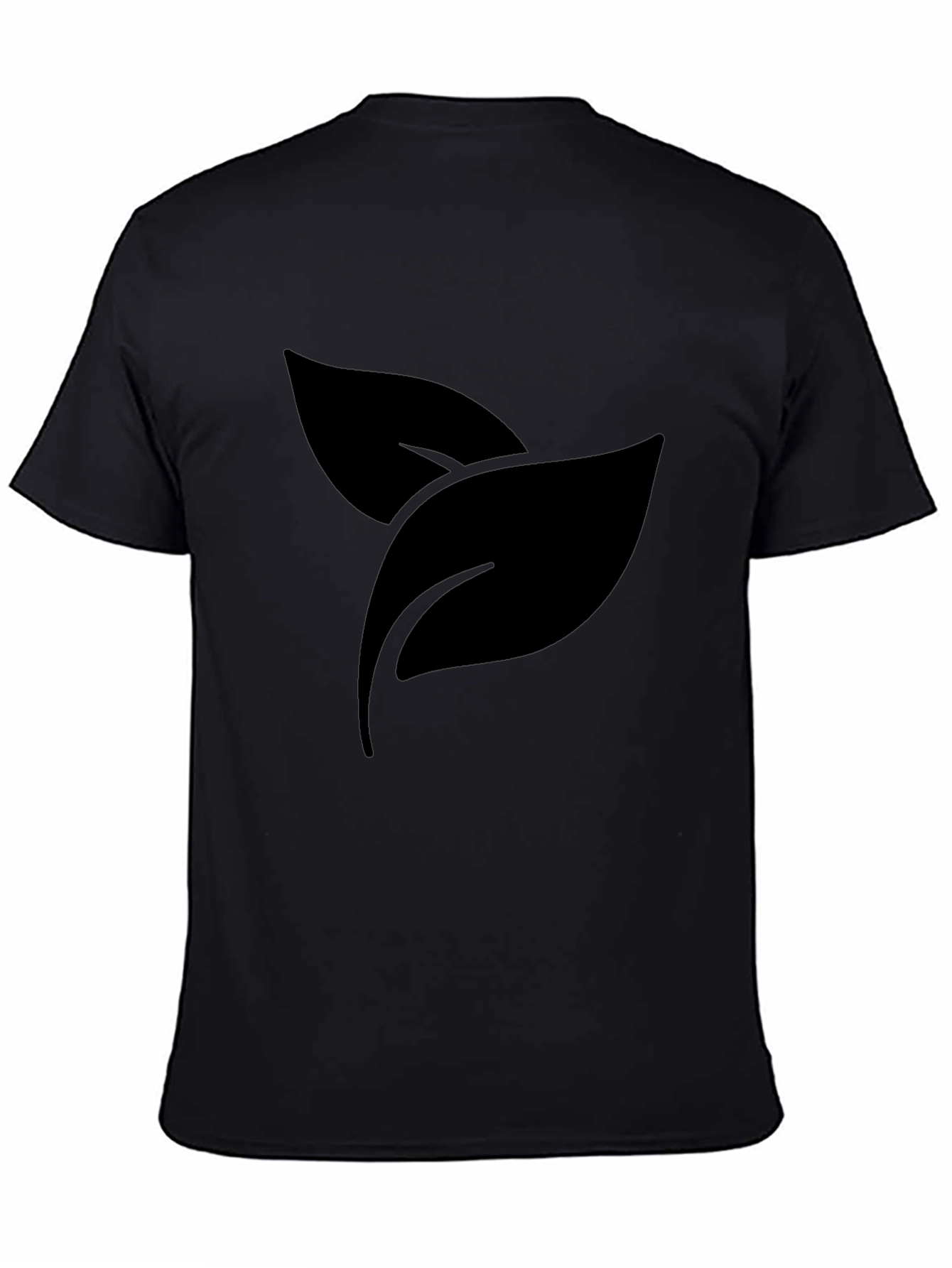 Black Leaf Print Crew Neck T-Shirt