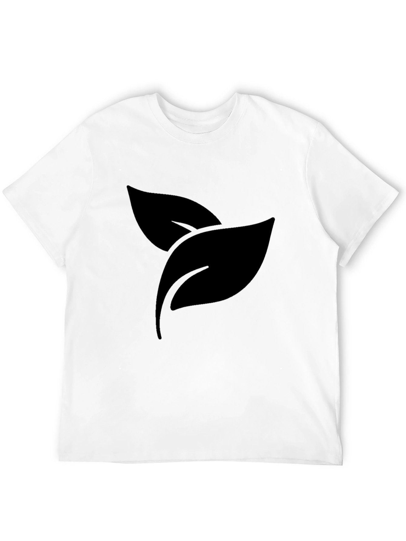 Black Leaf Print Crew Neck T-Shirt