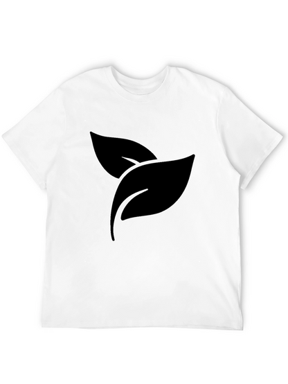 Black Leaf Print Crew Neck T-Shirt
