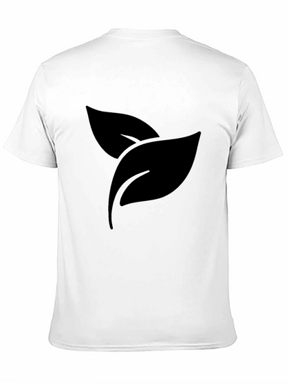 Black Leaf Print Crew Neck T-Shirt