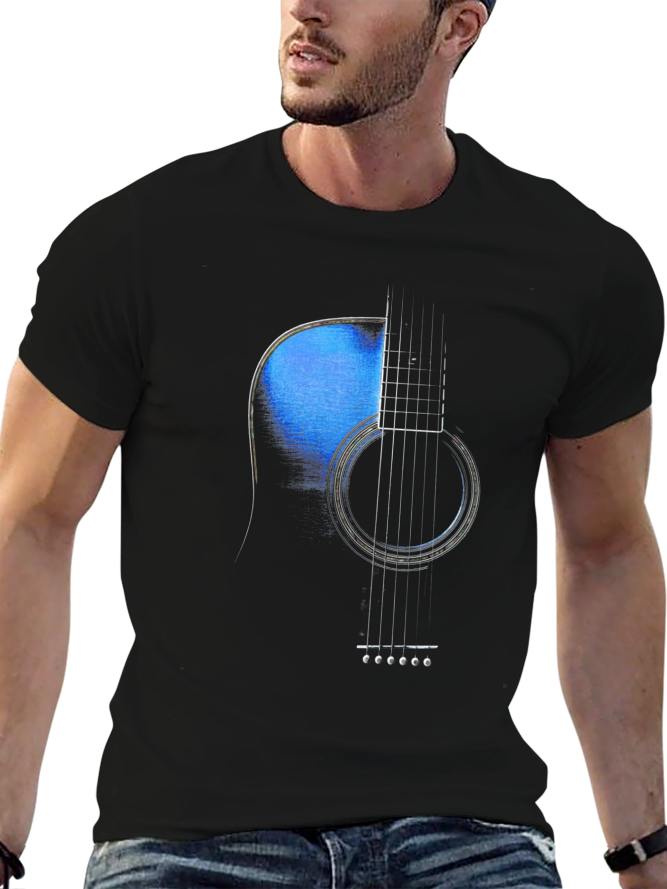 Acoustic Guitar Graphic Tee - Music Lover T-Shirt