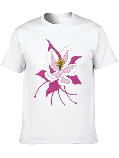 Floral Graphic Tee - Black Cotton Blend