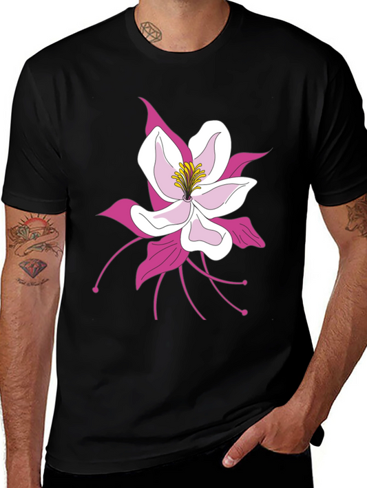 Floral Graphic Tee - Black Cotton Blend
