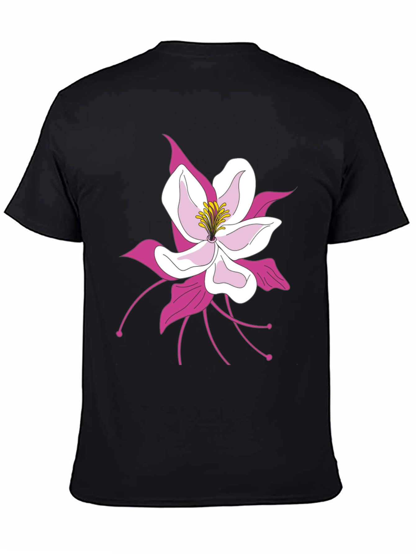 Floral Graphic Tee - Black Cotton Blend