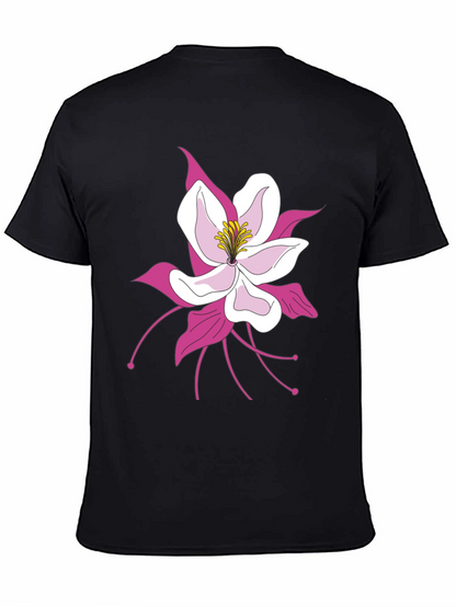 Floral Graphic Tee - Black Cotton Blend